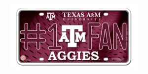 Texas A&M Aggies License Plate #1 Fan - Picture 1 of 1