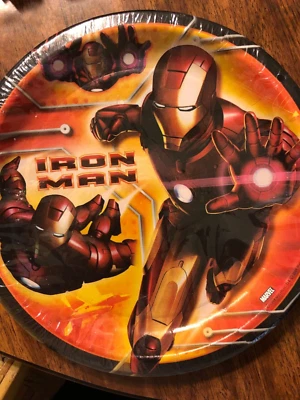 Iron Man 8 3/4" diámetro Marvel platos de cena de papel nuevos en paquete Foto 1 de 3