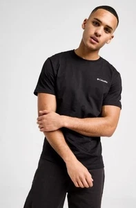 Columbia Saz T-Shirt Black Medium – Soft 100% Cotton, Mountain Graphic, Quality - Picture 1 of 5