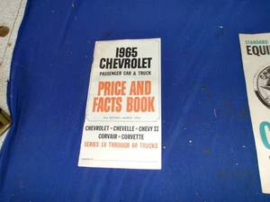 1965 chevrolet truck corvette impala chevelle price and facts dealer pamphlet - Picture 1 of 1