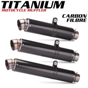 50mm - 61mm Exhaust Pipe Motorcycle Titanium Carbon Fiber Universal - Picture 1 of 12
