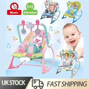 Baby Infant To Toddler Vibration Bouncer Rocker Swing Chair Soft Soothing Music- - Picture 1 of 16
