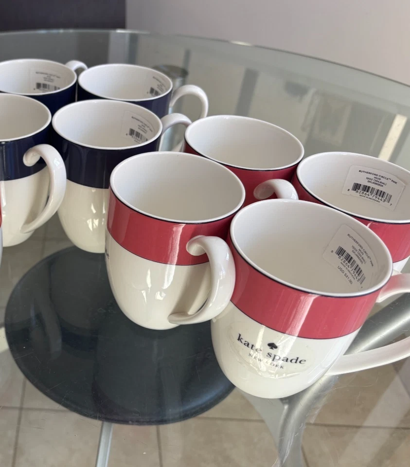 Juego de 4 tazas Kate Spade Rutherford circle 14 oz ROJO, ROSA, AZUL (elegido) NUEVO CON ETIQUETAS Foto 1 de 1