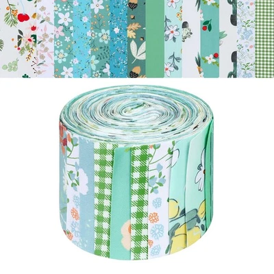 40 Piezas Tiras de Tela Rollo de Jalea Floral Verde Salvia Primavera Hojas de Salvia Algodón St... Foto 1 de 4