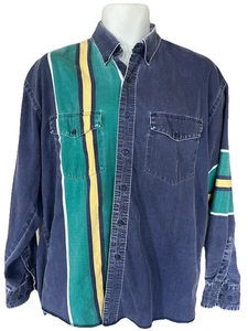 Vtg Wrangler Brushpopper Style Striped Long Sleeve Shirt X-long Tails Western - Picture 1 of 12