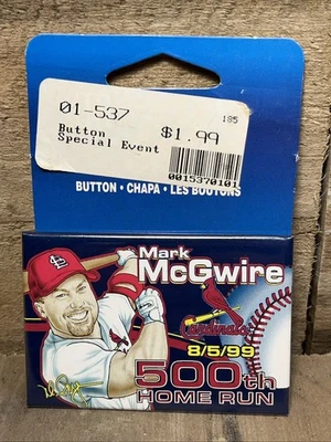 Wincraft NOS Mark McGwire St Louis Cardinals Pin Button MLB   500 HR      HBD2 - Image 1 of 3