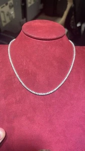 6.0ct Natural Diamond Tennis Necklace. 18k White Gold. 17inches. 4prong Setting - Picture 1 of 1