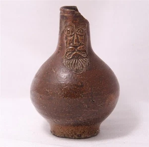 Antique Very Early Stoneware Beer Stein Bartmann Bellarmine Frechen c.mid-1600s - Picture 1 of 6