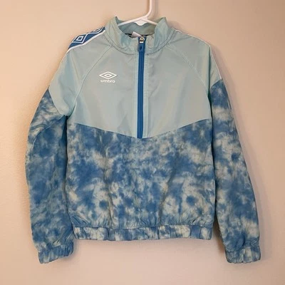 UMBRO Size: YOUTH S (6/6x) 1/2 ZIP WINDBREAKER JACKET PULL OVER light blue - Image 1 of 4