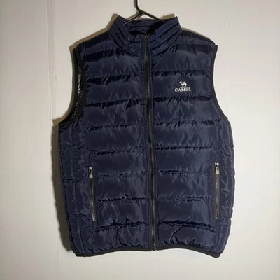 Vintage Camel Cigarettes Men's Small Reversible Goose Down Puffer Vest - Image 1 of 4