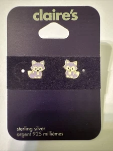Sterling Silver Purple Fox post studs earring earrings 925 Claire's - Picture 1 of 6