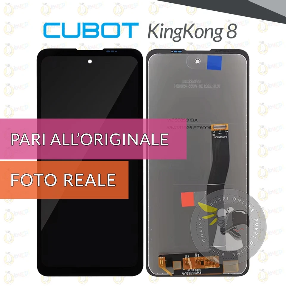 DISPLAY CUBOT KING KONG 8 SCHERMO LCD VETRO TOUCH SCREEN KINGKONG PARI ORIGINALE - Immagine 1 di 1
