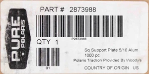 Genuine Polaris Backer Plate 1000 pc Part Number - 2873988 - Picture 1 of 2