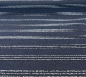 Sunbrella Runner Riverway Blue Stripe Outdoor Upholstery Fabric By the yard - Picture 1 of 6