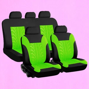 Juego completo de tela para cubierta de asiento de automóvil verde colchón trasero asiento trasero poliéster - Imagen 1 de 1