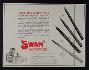 1921 plumas estilográficas cisne 4 modelos ilustradas de colección anuncio impreso - Imagen 1 de 1