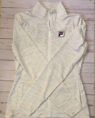 NEW FILA Women's Cream Gray Grey Size S Small Zip Up Long Sleeved Soft Jacket  - Image 1 of 4