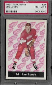 1961 1962 Parkhurst Len Lunde # 24 PSA 8 Hockey card - Picture 1 of 2