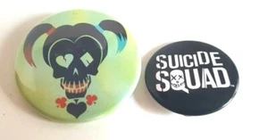 Suicide Squad and Harley Quinn Button Pin Set of 2 - Picture 1 of 2