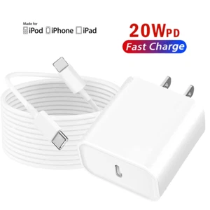For iPhone 14/13/12/11 Pro 20W Type C Charger Fast Charging Power Block PD Cable - Photo 1 sur 22