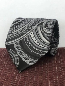 Donald J Trump Signature Collection Men’s Neck Tie Black Gray Paisley 100% Silk - Picture 1 of 7