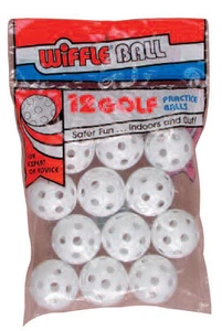 12 Official WIFFLE® Plastic Practice Poly Golf Balls - Picture 1 of 5