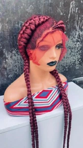 (SALES) AFRICAN BRAIDED WIGS ON FULL LACE 50" - Picture 1 of 2