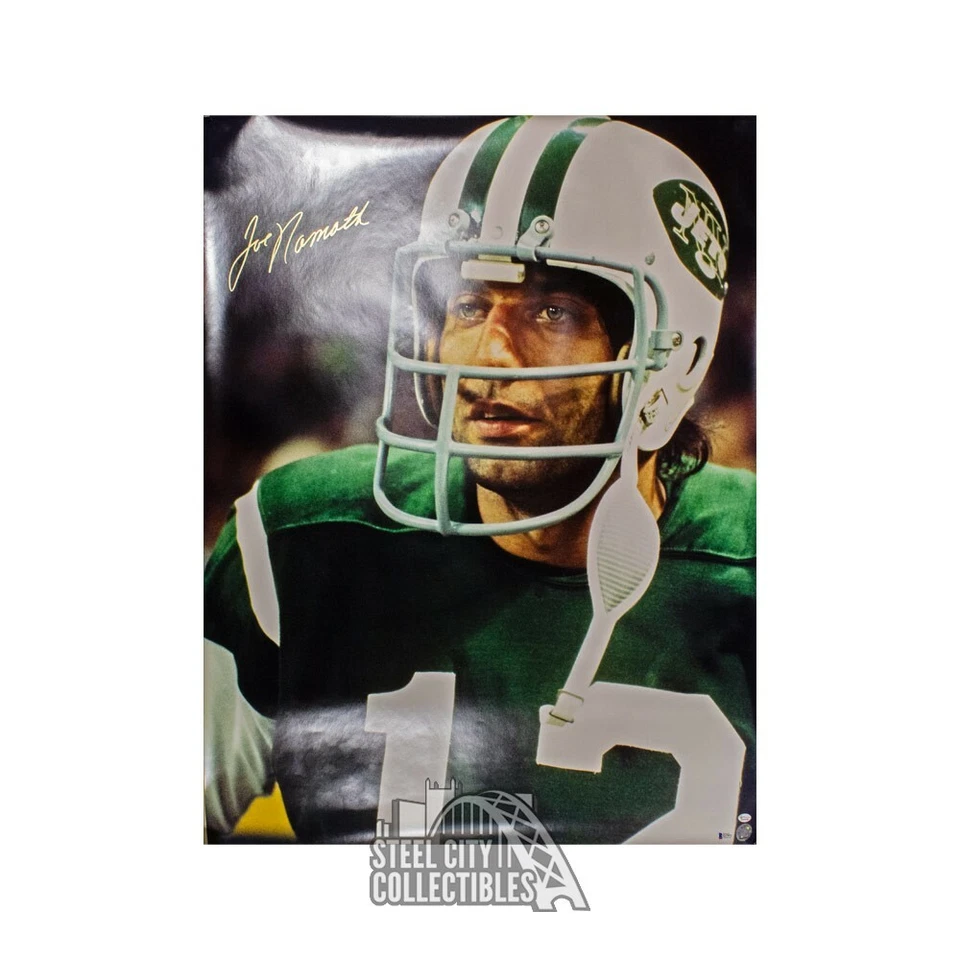 Joe Namath Autographed New York Jets 30x39 Poster - PSA/DNA COA - Image 1 of 1