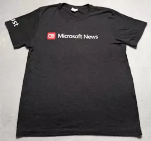 Microsoft News Employee Promo T-Shirt Large Gray Exclusive Rare Tech News MSNBC - Picture 1 of 7