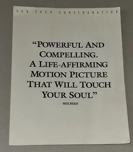 Triumph Of The Spirit Movie Program Film For Your Consideration Academy Awards - Picture 1 of 5