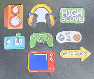 Video Gamer Retro Sticker Set -8 Diff. Pcs. Foam Stickers - Picture 1 of 8