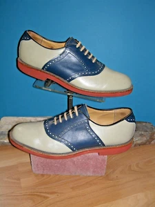 Vintage Blue/beige Walkover Saddle Shoes men's 9 1/2 D - Picture 1 of 7