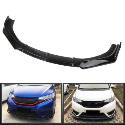 For Honda Fit 2014-2017 Glossy Black Front Bumper Lip Spoiler Splitter Kit 3PCS - Image 1 of 4