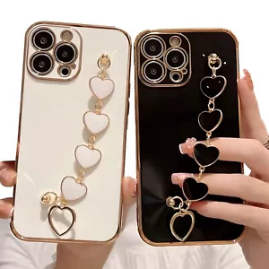 Bracciale Cuore Amore Lucido Donna Ragazza iPhone 16 15 14 13 Pro Max Cover Custodia - Foto 1 di 16