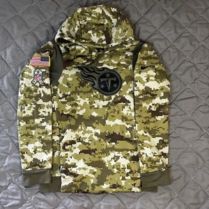 Nike Tennessee Titans Hoodie Sweatshirt Mens Small Green Camo Salute to Service - Picture 1 of 15
