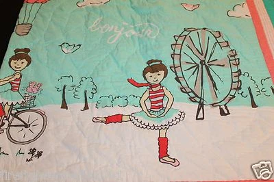 Circo Paris Twin Quilt + Sham 2 pc green pink girls room decor new w/o pkg #388 - Image 1 of 4