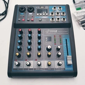 Pyle PMXU43BT 4-Ch. BT Studio Mixer + Audio Mixing Console Powers Up - Picture 1 of 17