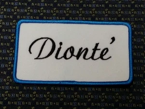 Parche para planchar o coser DIONTE' NAME TAG AZUL Y BLANCO  - Imagen 1 de 2