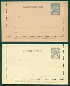FRENCH GUINEA, 1900, 15c & 25c Letter Cards (H&G A3,4) unused, VF - Imagen 1 de 1