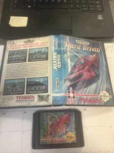 Hard Drivin' (Sega Genesis, 1991) box & cartridge - Picture 1 of 1