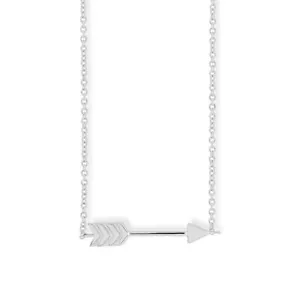 Sterling Silver 925 Rhodium Plated Arrow Adjustable Necklace 16" - 18" - Picture 1 of 2