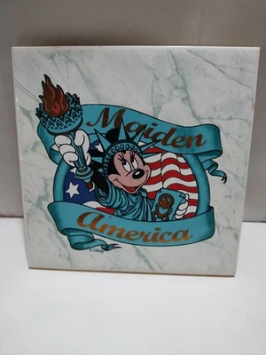 Disney Minnie Mouse Doncella América Estatua de la Libertad Remache Azulejo Plato Caliente 6"  Foto 1 de 4