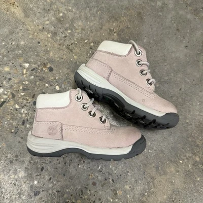 Timberland Ankle Boots Toddlers Size 4 Pink Nubuck Lace Up A0359 - Image 1 of 4