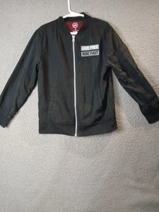 Wonder Nation Boys Windbreaker Zip Up Jacket Live Free Ride Fast Motorcycle M-8 - Picture 1 of 13