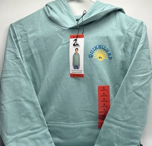 Boys Size M (10/12) Quiksilver Youth Pullover Washed Hoodie Light Blue (Aquifer) - Picture 1 of 5