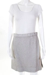 Carven Womens Shiny Tight Metallic Skirt Silver Tone Size European 42 10717434 - Picture 1 of 7