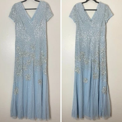 NUEVO CON ETIQUETAS VESTIDO ADRIANNA PAPELL AZUL 12 MADRE DE LA NOVIA DAMA DE HONOR Foto 1 de 4