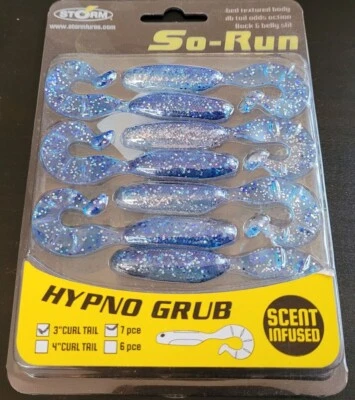 STORM SO-RUN HYPNO GRUB köder PMSD 7,5cm 3,5g 7pc gummiköder fish lure kummilant - Bild 1 von 2