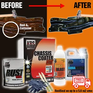 KBS Chassis Coater Kit Gloss Black Repair Restoration | up to 5.6m2 - Free Post - Picture 1 of 1