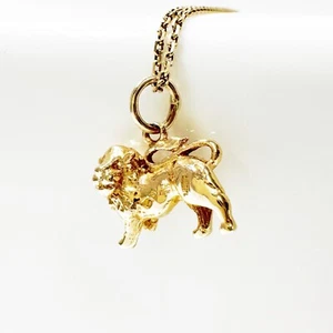 Colgante vintage de oro león 9k, encanto de oro Leo - Imagen 1 de 10